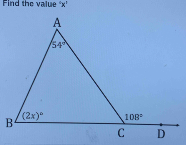 Find the value ‘x’