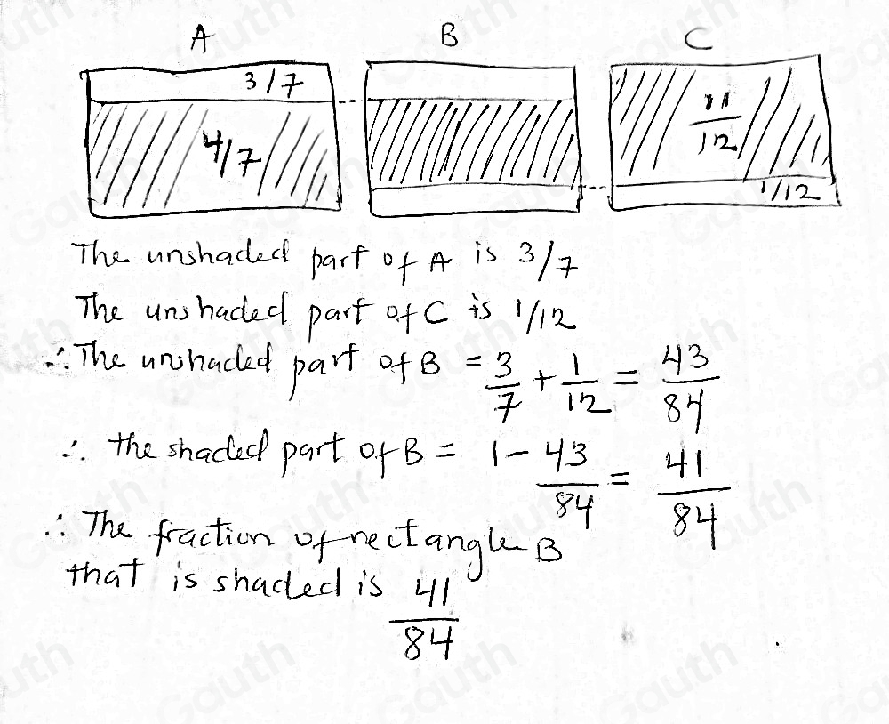 Solved: The diagram shows three identical rectangles A. B and C ...