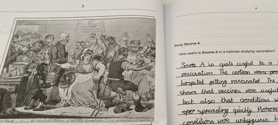 Saudy Source A 
How useful is Source A to a historian studying vaccination? 
_ 
_ 
_ 
_ 
_ 
_ 
the 
_