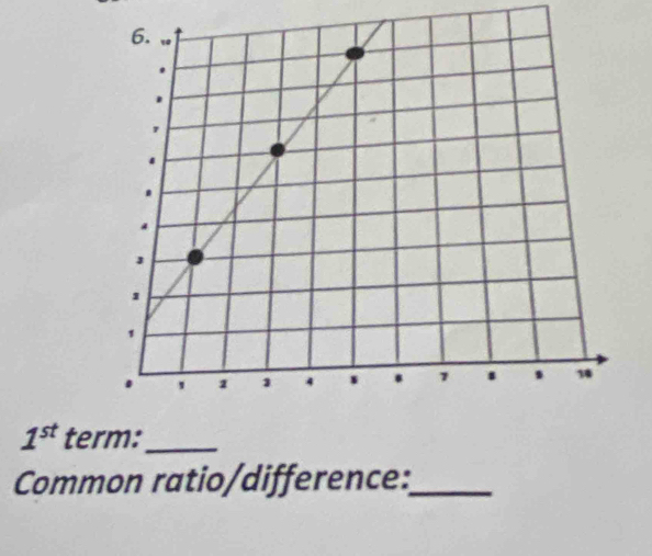 1^(st) term:_ 
Common ratio/difference:_