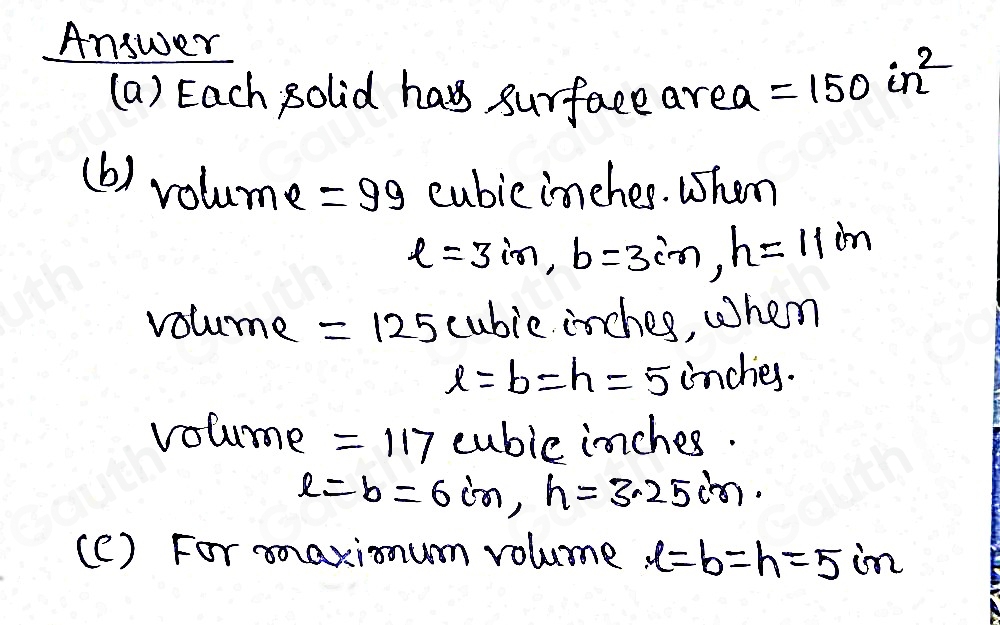 Solved: Verify that each of the rectangular solids shown in the figure ...