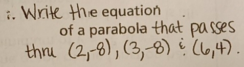 uation 
of a parabola -