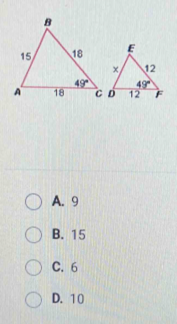 A. 9
B. 15
C. 6
D. 10