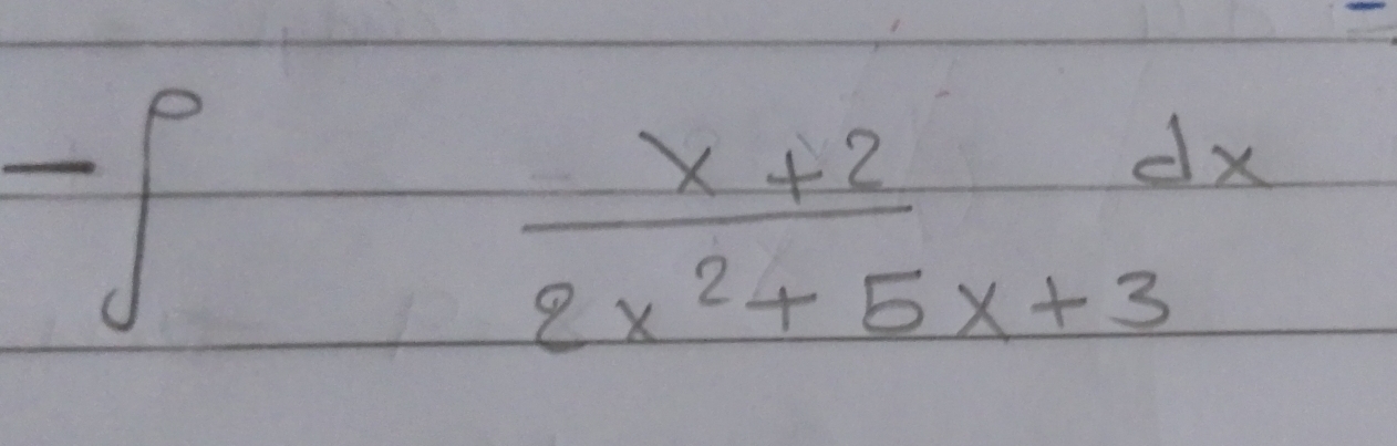 -∈t  1/2   (x+2)/2x^2+5x+3 dx