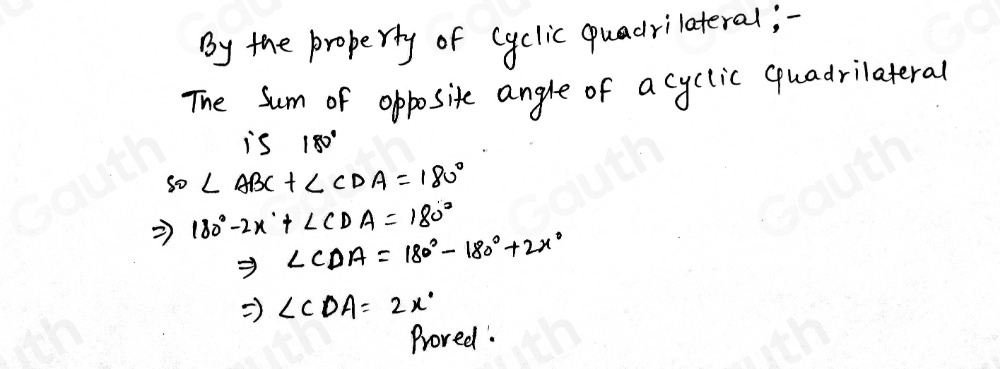 Solved: a A, B. C and D are points on a circle. PCQ is a tangent to the ...