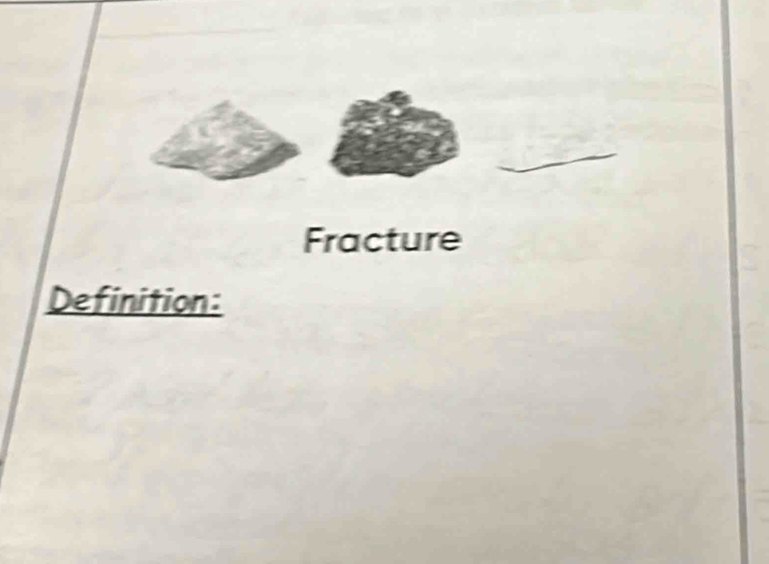 Fracture 
Definition: