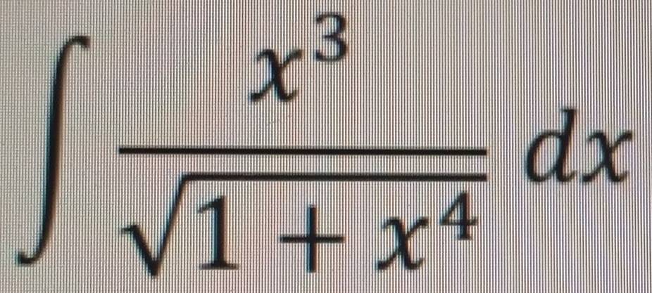 ∈t  x^3/sqrt(1+x^4) dx