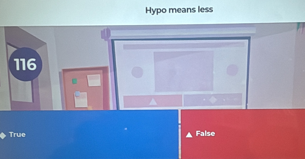 Hypo means less
116
True False