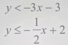 y
y≤ - 1/2 x+2