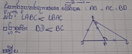 lembooanbemaoss saine: AB=AC=BD aC
∠ ABC
BD
e