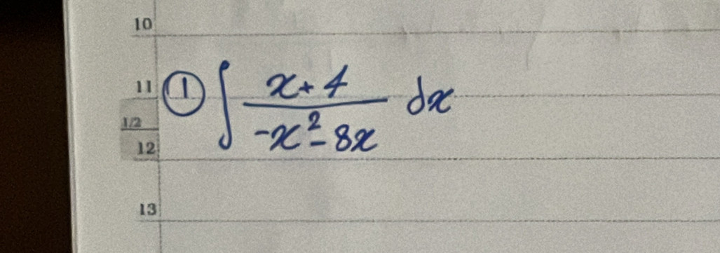 ∈t  (x+4)/-x^2-8x dx