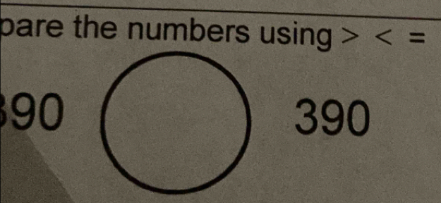 pare the numbers using . =
90390