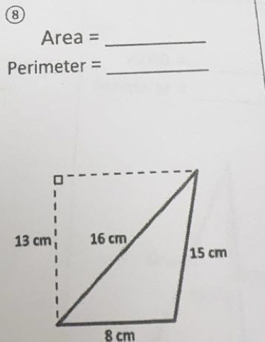 Area= _
Perimeter =_ 