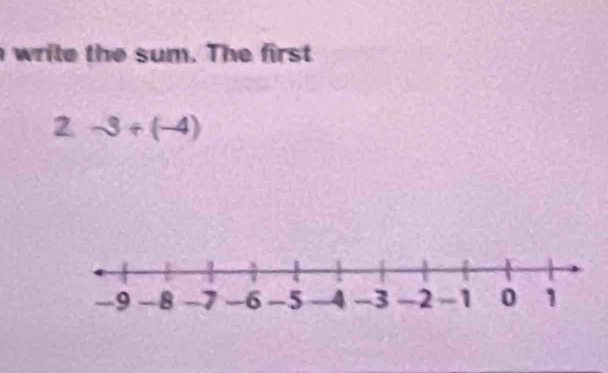 write the sum. The first 
2 -3+(-4)