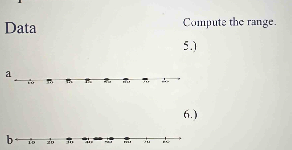 Data Compute the range. 
5.) 
6.)