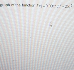 graph of the function f(x)=0.03x^2(x^2-25) ?