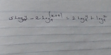 5^(log _a)y-2log _a^((x+4))=2log _a^y+log _a^x