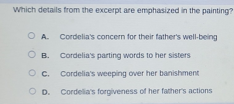 Solved: Which details from the excerpt are emphasized in the painting ...