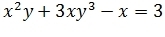 x^2y+3xy^3-x=3