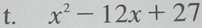 x^2-12x+27