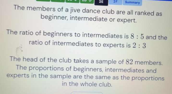 Solved: 2E 2F Summary The members of a jive dance club are all ranked ...