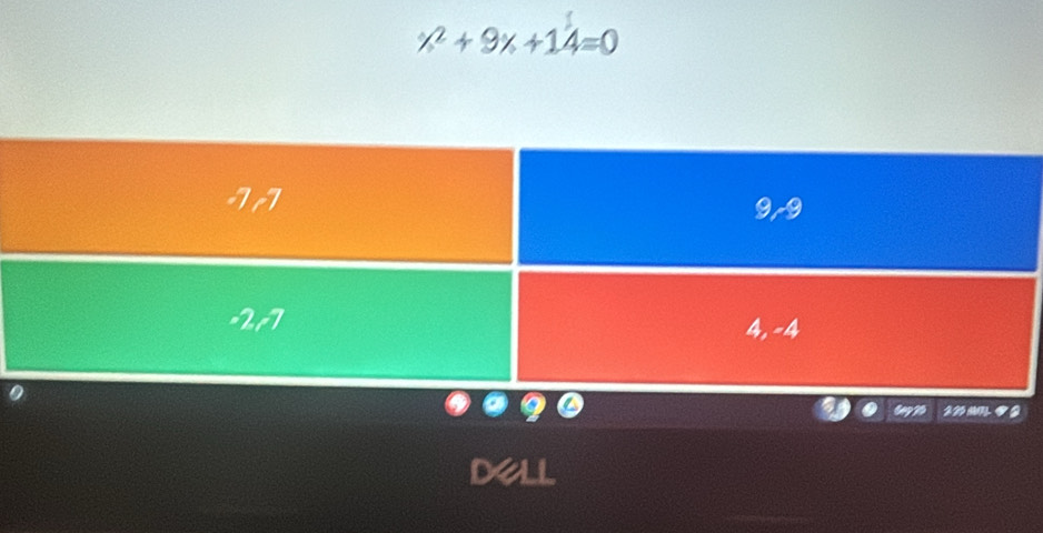 x^2+9x+14=0
21 mm 0 8 
dell