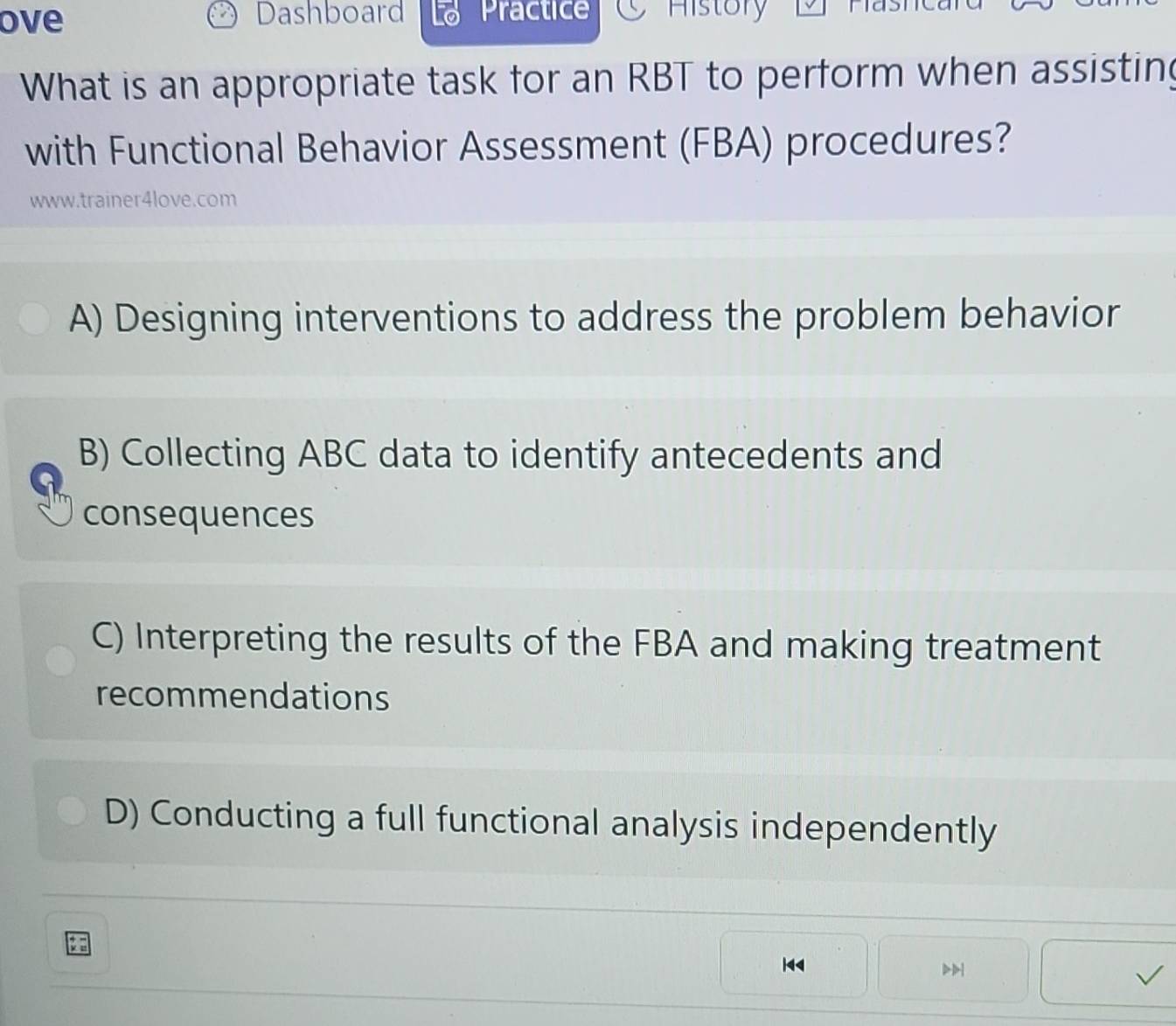 Solved: ove Dashboard L Practice History What is an appropriate task ...