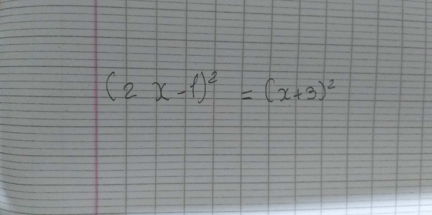 (2 x-1)^2=(x+3)^2