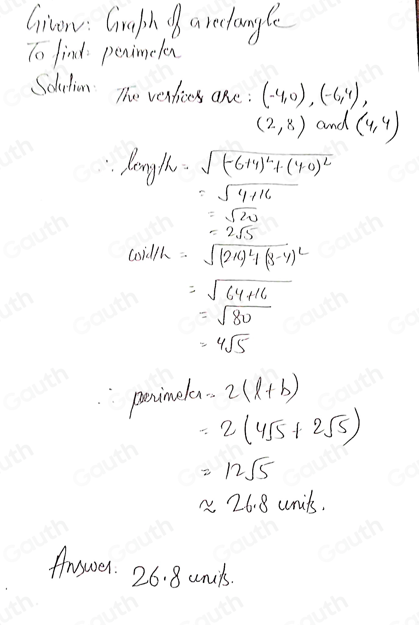 Solved: Calculator What is the perimeter of the rectangle shown on the