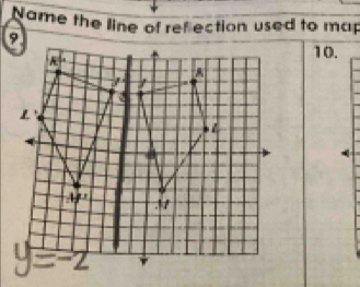 Name the line of refection used to map
10.