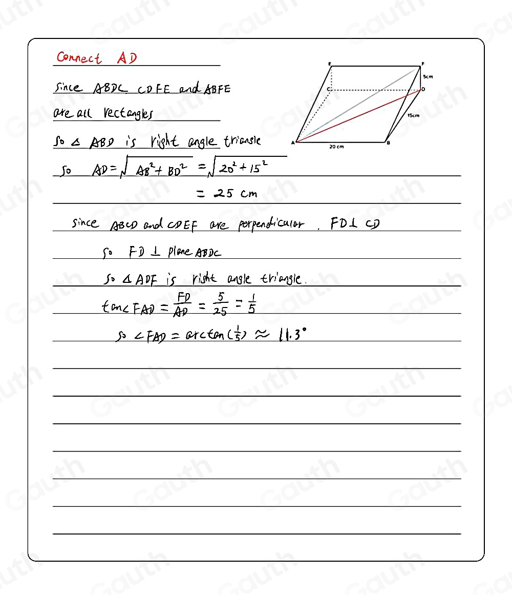Solved: The diagram shows the 3D shape ABCDEF ABCD, CDEF and ABEF are ...