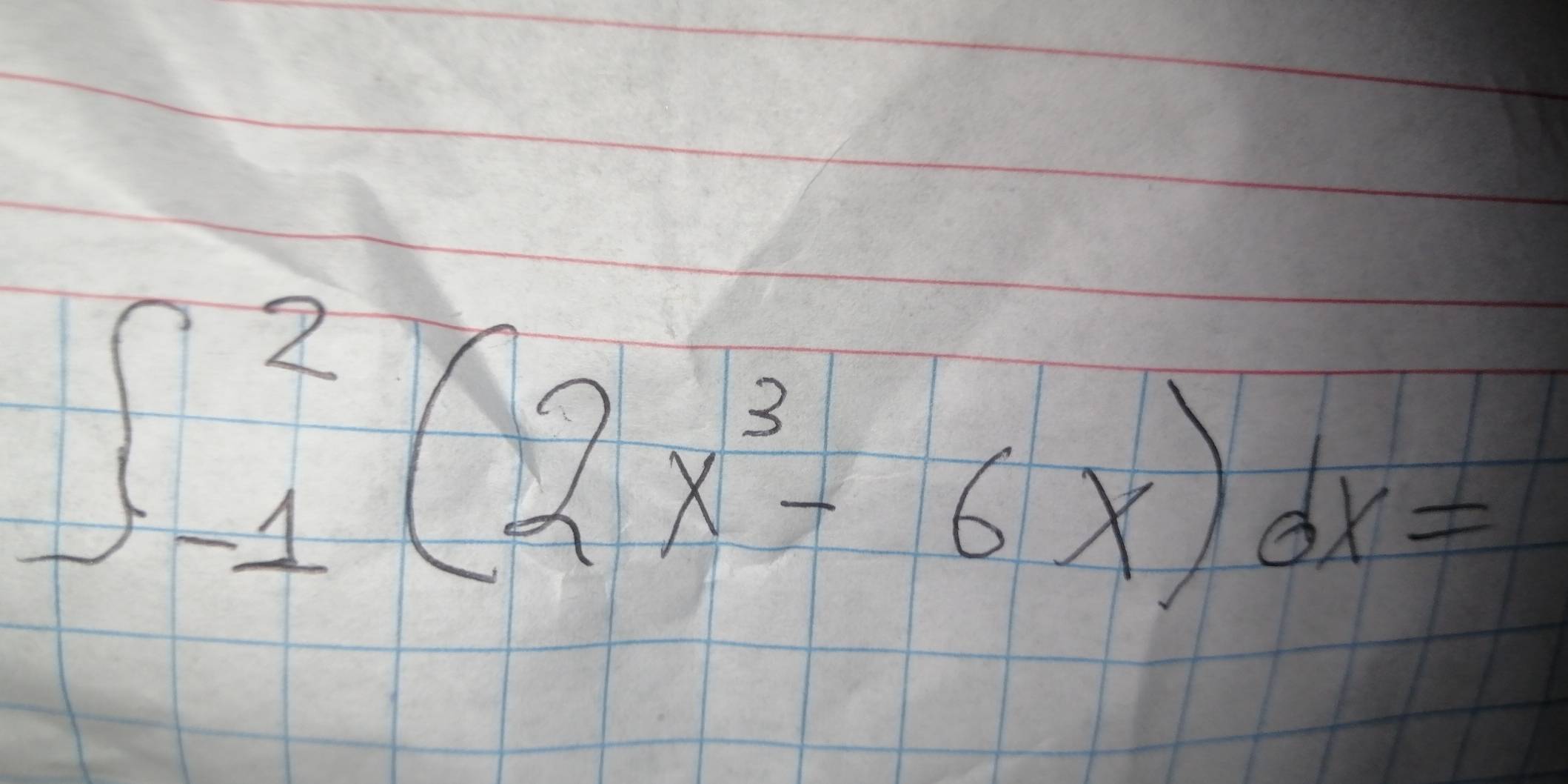 ∈t _(-1)^2(2x^3-6x)dx=