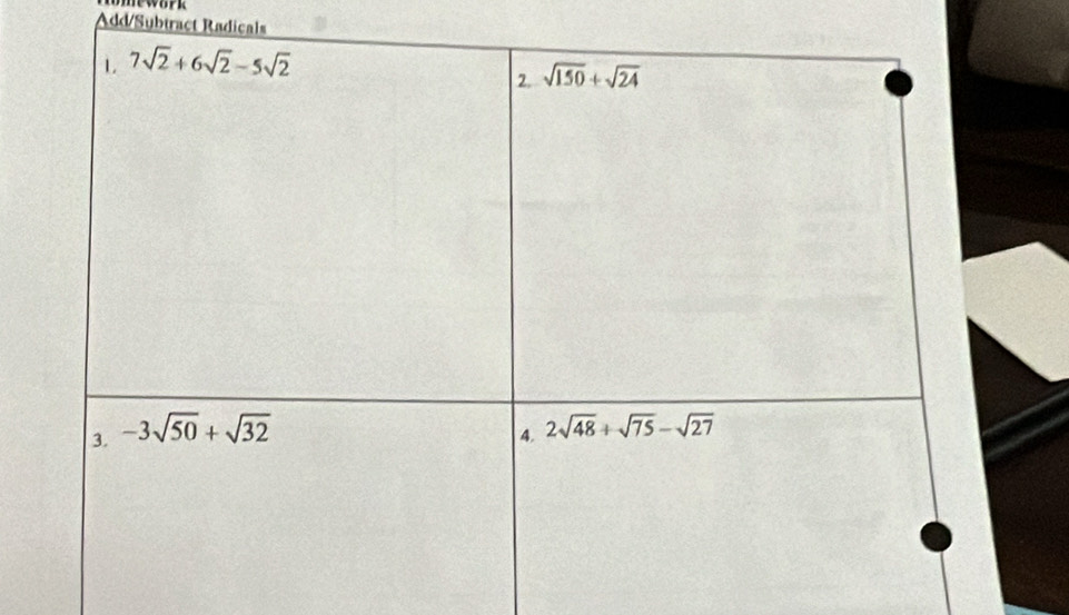 dd/Subtract Radicals