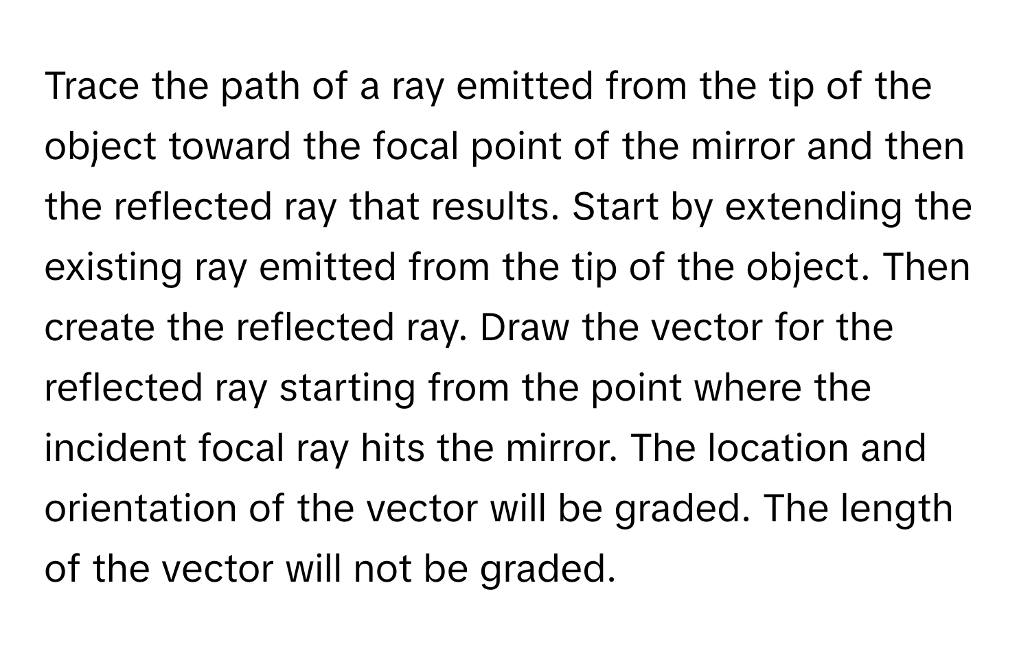 Solved: Trace the path of a ray emitted from the tip of the object ...