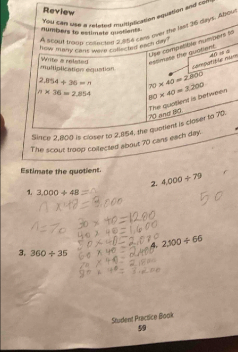 Solved: Review You can use a releted multiplication equation and com A ...
