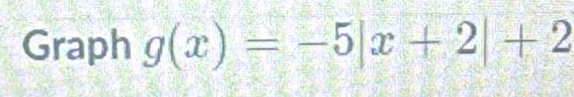 Graph g(x)=-5|x+2|+2