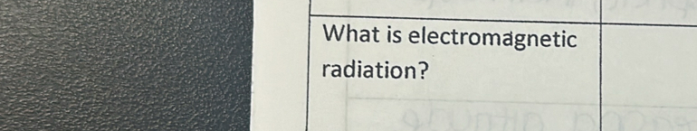 What is electromagnetic 
radiation?