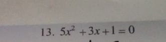 5x^2+3x+1=0