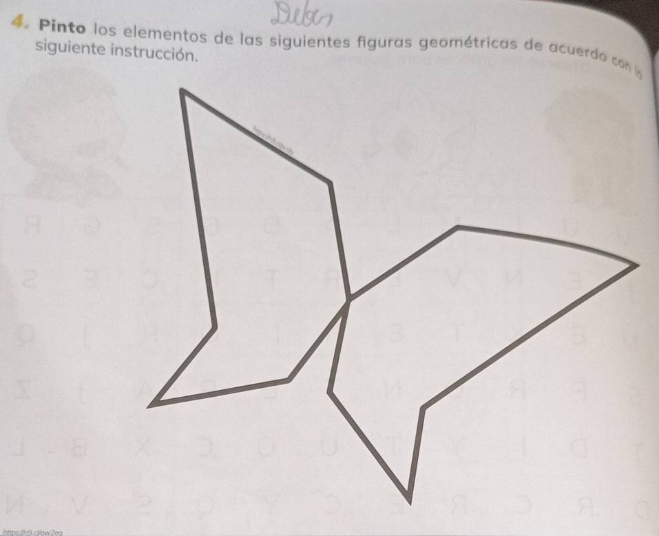 Pinto los elementos de las siguientes figuras geométricas de acuerdo con la 
siguiente instrucción.