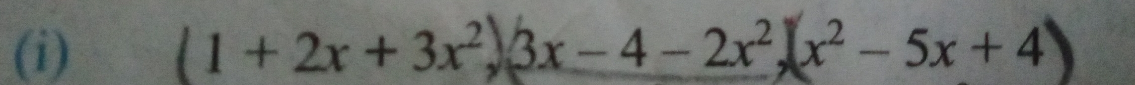 (1+2x+3x^2)(3x-4-2x^2)(x^2-5x+4)