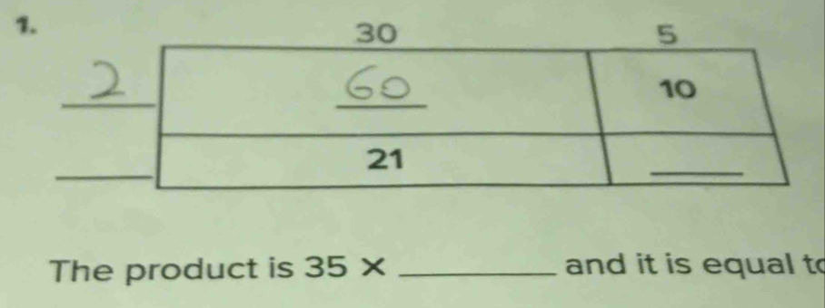 The product is 35* _and it is equal to