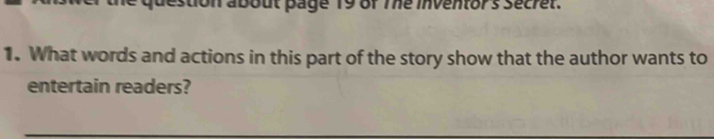 Solved: don about page 19 of The inventor's Secret. 1. What words and ...