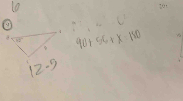 10
②
90+56+x=180
12. 9