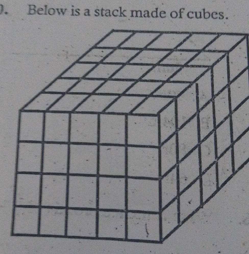 Below is a stack made of cubes.