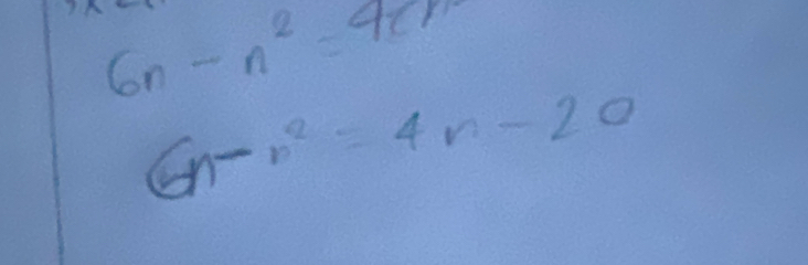 6n-n^2=4cn
6n-n^2=4n-20