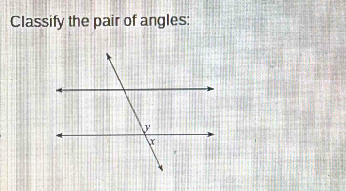 Classify the pair of angles: