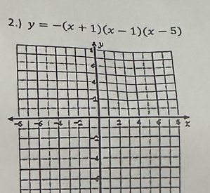 2.) y=-(x+1)(x-1)(x-5)