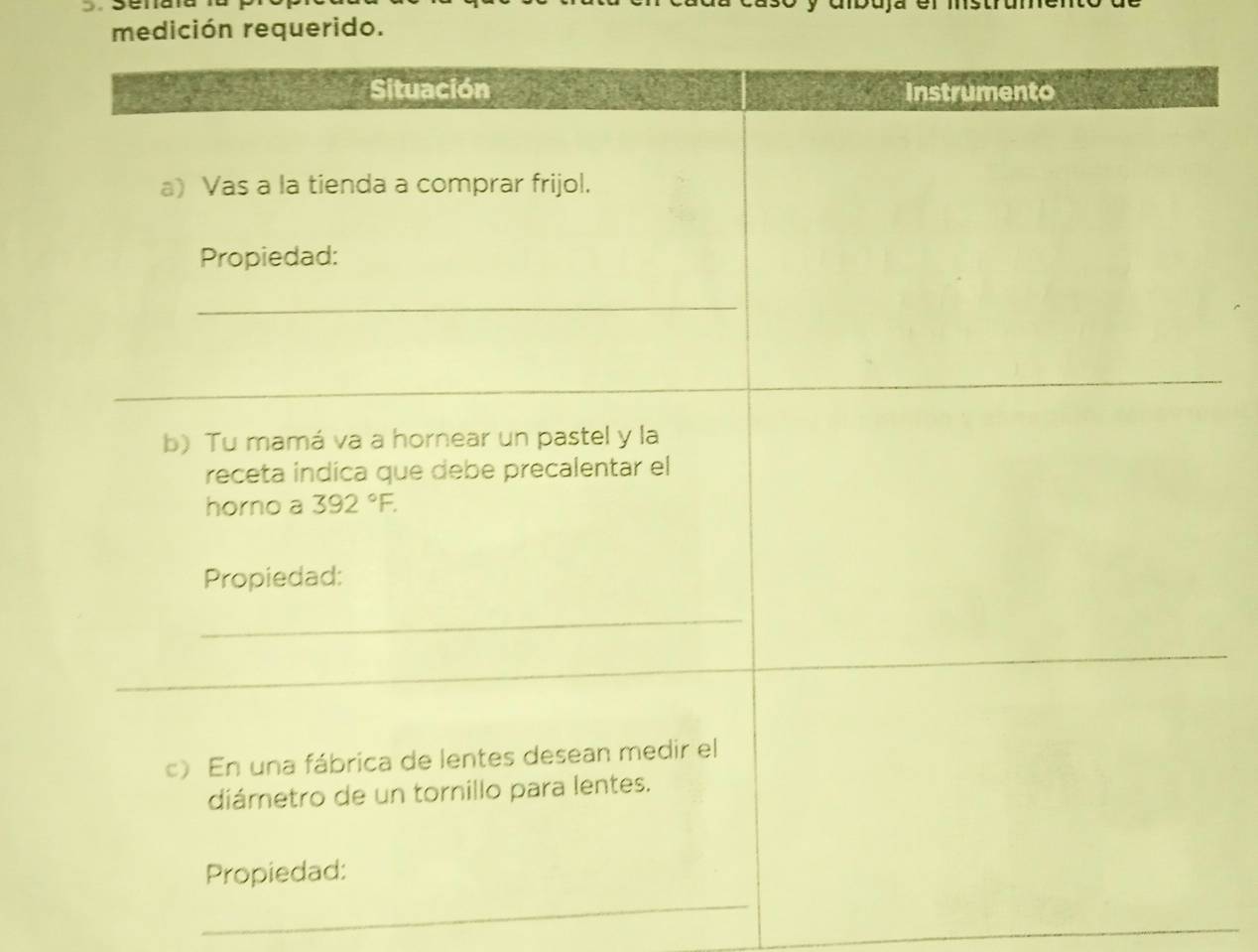 medición requerido.
_