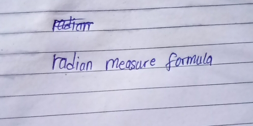 radian measure formula