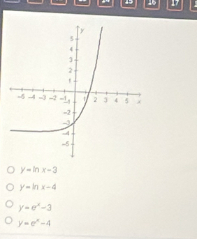 19 16 17
y=ln x-3
y=ln x-4
y=e^x-3
y=e^x-4